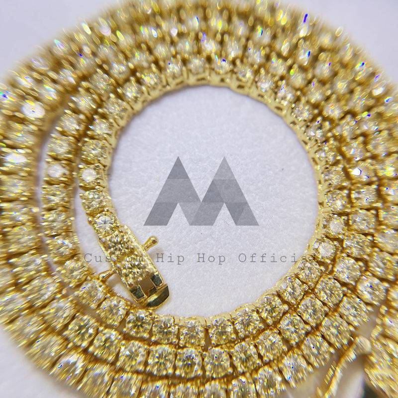 Elegant 925 Silver Moissanite Tennis Chain 3MM Gold-Plated Luxury Accessory