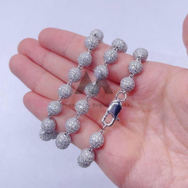 Hip hop jewelry featuring 10MM Iced Out Moissanite Diamond Rosary