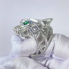 Hip hop jewelry featuring iced out leopard head ring with VVS moissanite for men's fashion style2