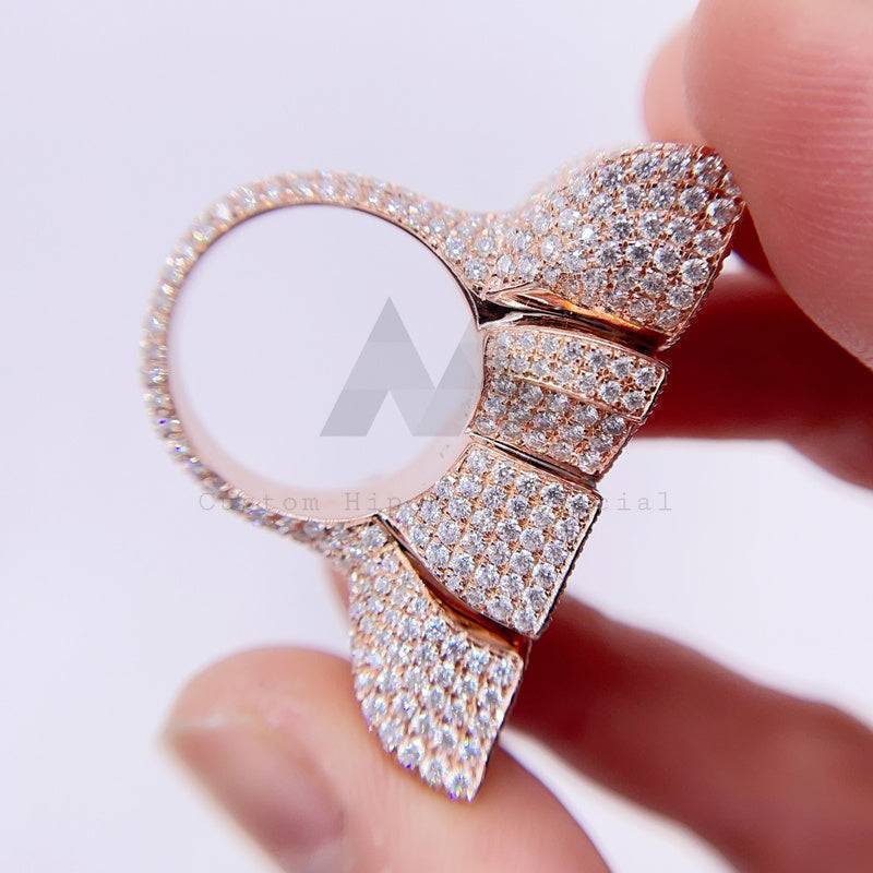 Rose Gold Plated Silver 925 Moissanite Custom BIGS Name Championship Ring in Hip Hop Jewelry Style3