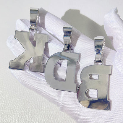 Pingente de letra inicial personalizado em prata esterlina vvs moissanite estilo gelado