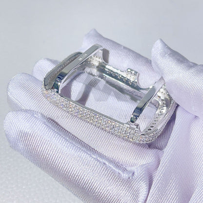 Стерлинговое серебро, безель для Apple Watch с муассанитом и бриллиантами, 38 мм, 40 мм, 42 мм, 44 мм, 45 мм