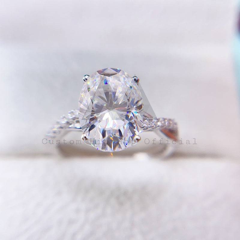 Elegant 3.15CT Oval Cut Moissanite Infinity Bridal Ring in Silver