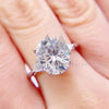 5.2CT Oval Cut Three Stone Engagement Ring Solid Silver With VVS Moissanite Diamond