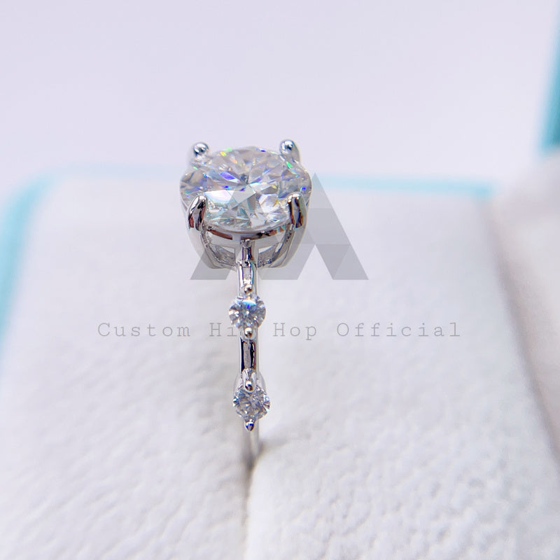 Классическое обручальное кольцо с одним камнем весом 4,3 карата с бриллиантом VVS Moissanie