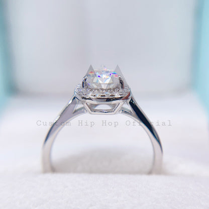 White Gold Plating Over Silver 925 4CT Pear Cut VVS Moissanite Diamond Engagement Ring