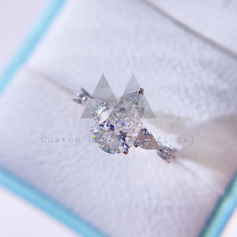 Anel de noivado de diamante moissanite 3.9CT VVS prata esterlina 925