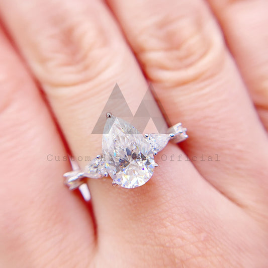 3.9CT VVS Moissanite Diamond Engagement Ring in Sterling Silver 9252