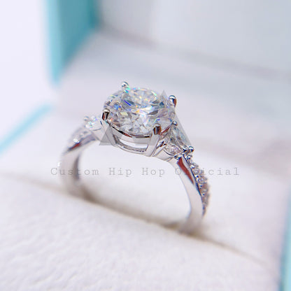 Hip hop jewelry featuring 3.35CT Moissanite Diamond Wedding Ring for Women in 925 Sterling Silver1