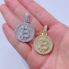 Hip hop iced out rapper jewelry with VVS Moissanite Bitcoin pendant0