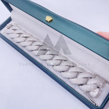 28MM thick Miami Cuban link bracelet with VVS Moissanite pass diamond tester2