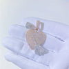 Hip hop jewelry featuring rose gold two-tone silver 925 heart arrow moissanite pendant0