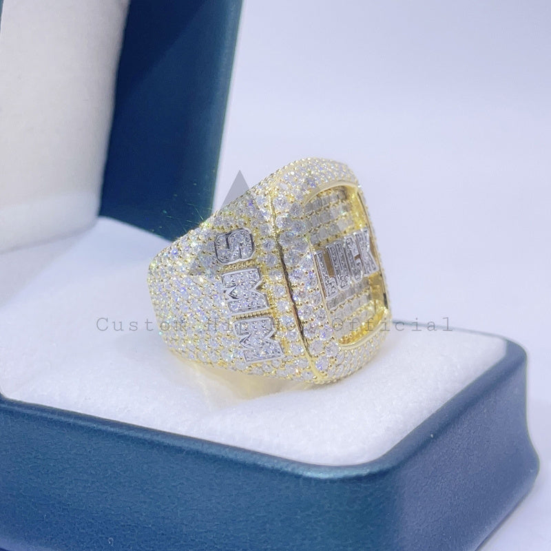 VVS Moissanite Diamond Custom Made Hip Hop Iced Out Initial Letter Championship Ring