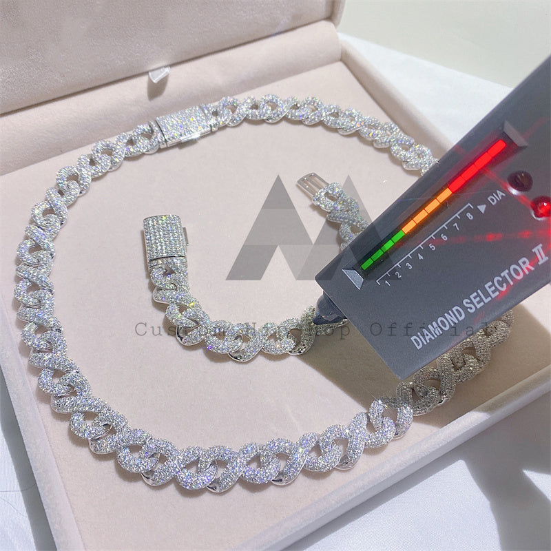 15MM Iced Out Infinity Link Chain in Sterling Silver 925 for Rappers3
