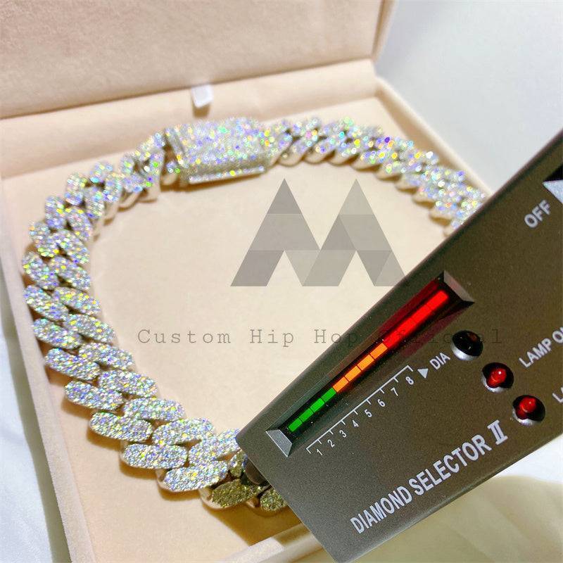 Solid Silver 925 White Gold 23MM Thick Heavy Solid VVS Miami Cuban Link Chain