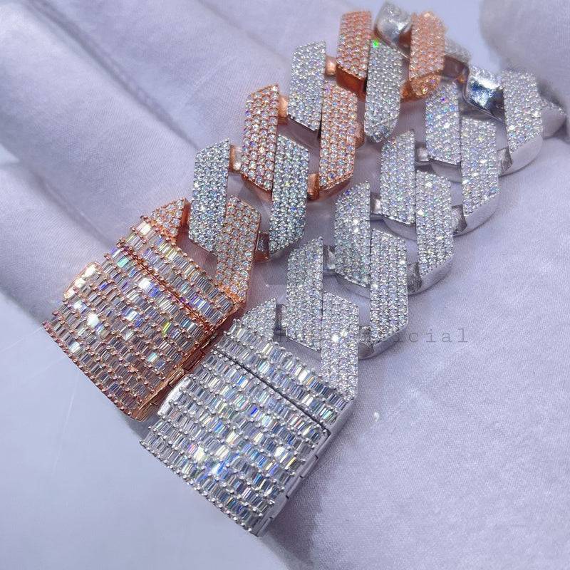 20mm Iced-Out Miami Cuban Moissanite Bracelet hip hop jewelry