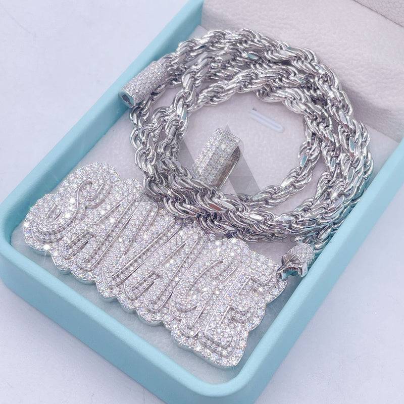 Silver 925 2.5 inch Iced Out VVS Moissanite Diamond Savage Pendant hip hop jewelry0