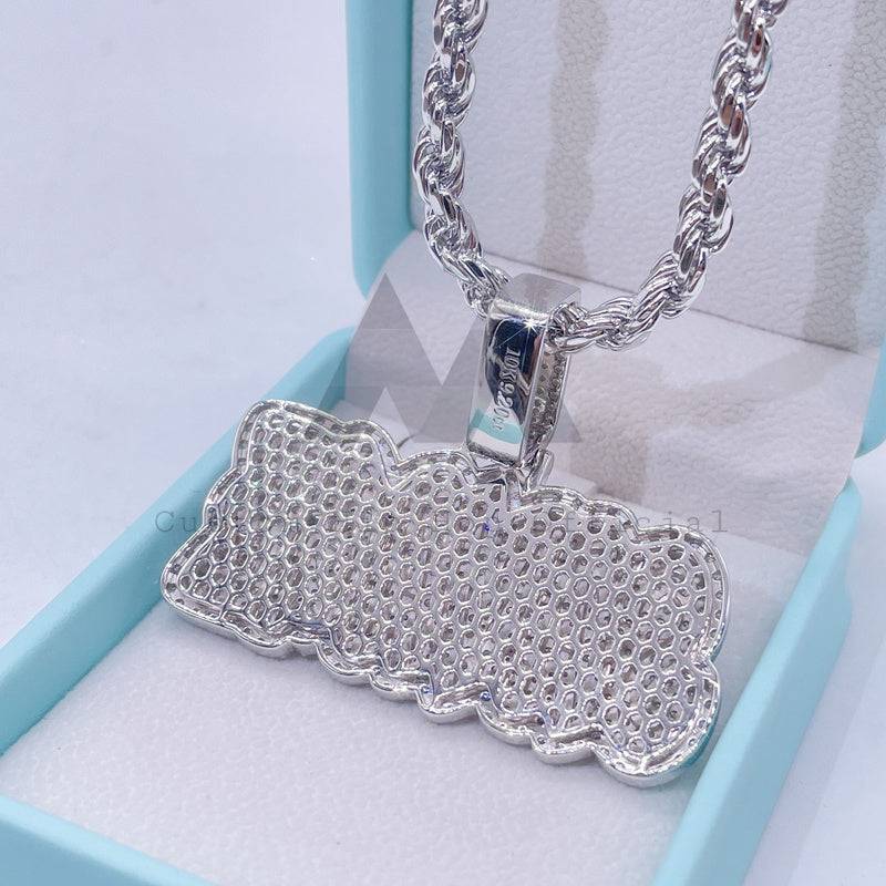 Silver 925 2.5 inch Iced Out VVS Moissanite Diamond Savage Pendant hip hop jewelry3